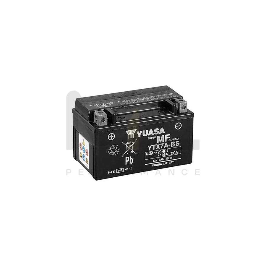 Yuasa YTX7A-BS 12v VRLA Motorbike & Motorcycle Battery | ML Performance EU Car Parts