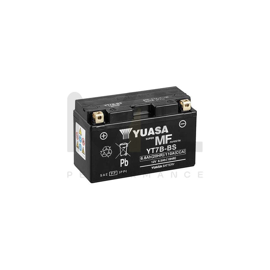 Yuasa YT7B-BS 12v VRLA Motorbike & Motorcycle Battery | ML Performance EU Car Parts