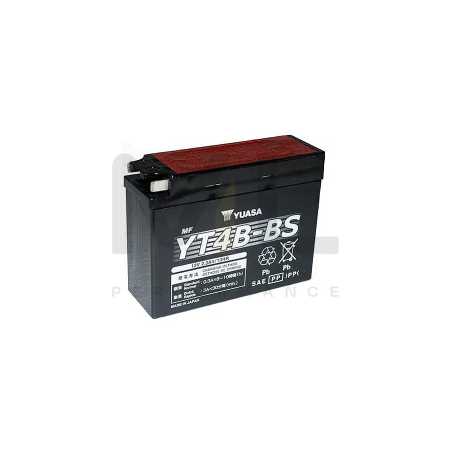 Yuasa YT4B-BS 12v VRLA Motorbike & Motorcycle Battery | ML Performance EU Car Parts