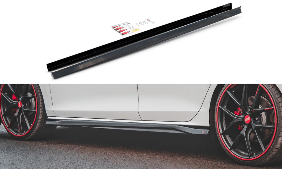 Maxton Design VW-GO-8-GTI-SD3T Side Skirts Diffusers V.3 Volkswagen Golf GTI / Clubsport / R-Line MK8 | ML Performance EU Car Parts