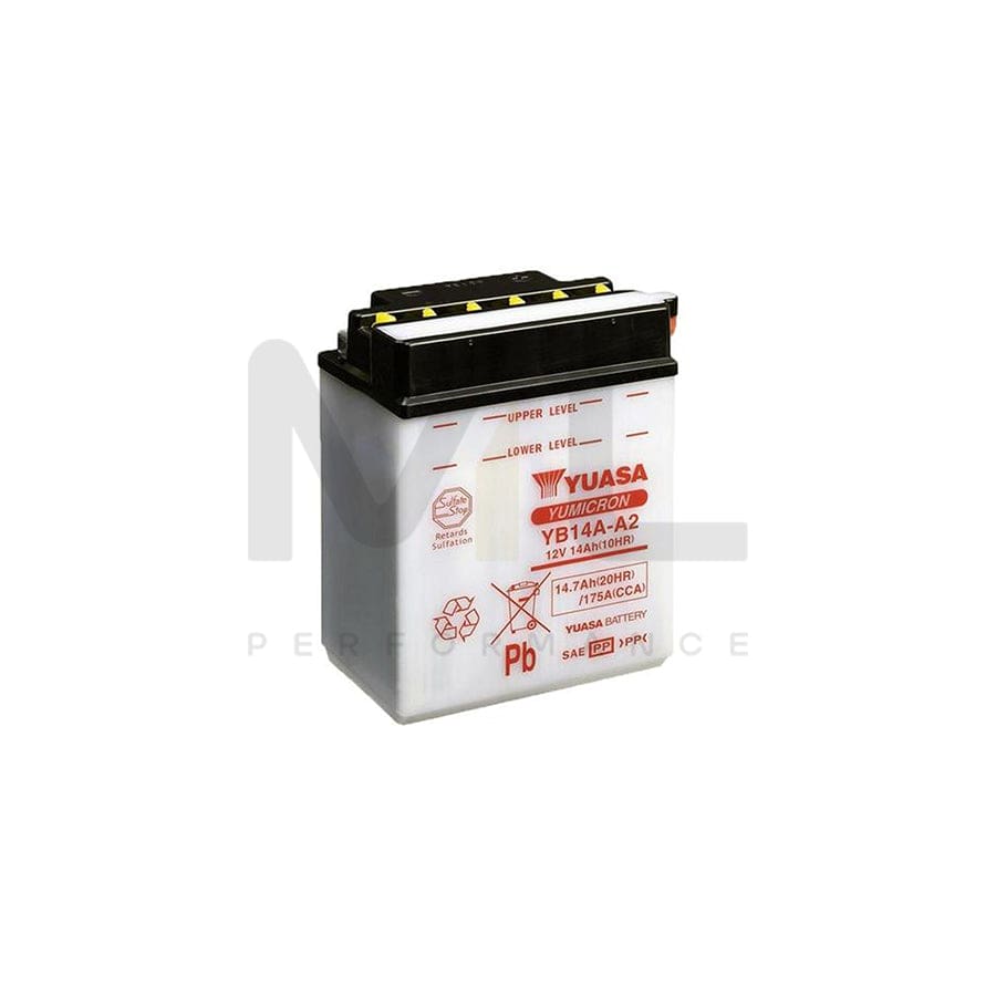 Yuasa YB14A-A2 12v Motorbike & Motorcycle Battery | ML Performance EU Car Parts