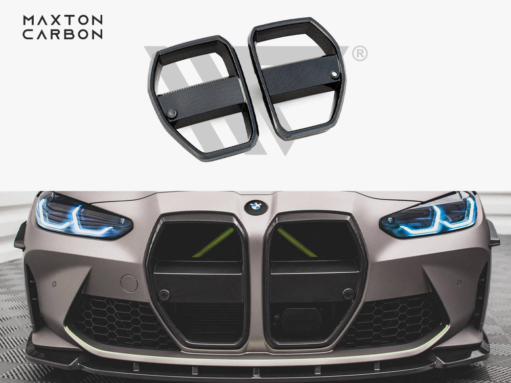 CARBON FIBER FRONT GRILL + LICENSE PLATE HOLDER BASE BMW M4 G82 / M3 G80 | ML Performance Car Parts