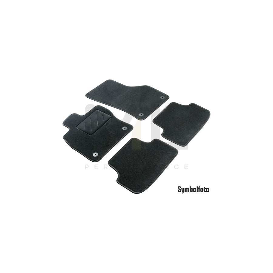 WALSER 80134 Floor mat set for DACIA Logan I MCV (KS) Textile, Front and Rear, Quantity: 4, Black | ML Performance Car Parts