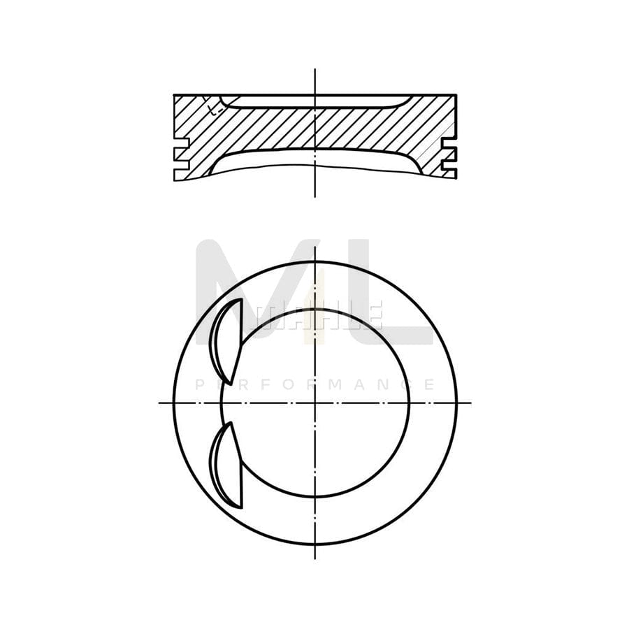 MAHLE ORIGINAL 028 PI 00119 000 Piston 82,51 mm, with piston ring carrier, without cooling duct | ML Performance Car Parts