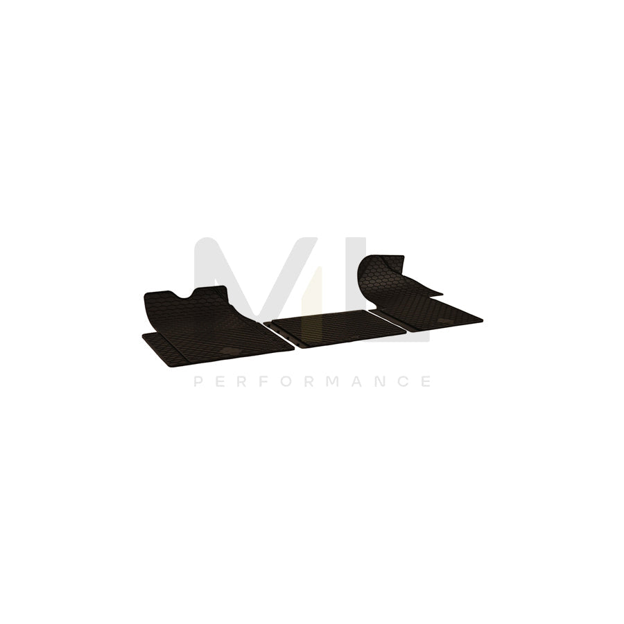 WALSER Tailored 50680 Floor mat set Elastomer, Front, Quantity: 3, Black | ML Performance Car Parts