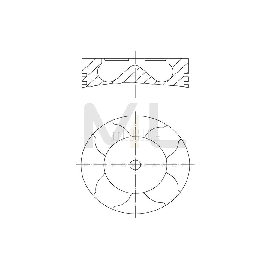 MAHLE ORIGINAL 007 PI 00163 000 Piston 79,5 mm, with piston ring carrier, without cooling duct | ML Performance Car Parts