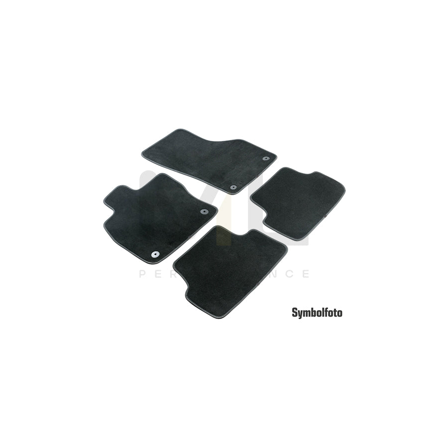 WALSER 80673 Floor mat set for SKODA FABIA Textile, Front and Rear, Quantity: 4, Black | ML Performance Car Parts