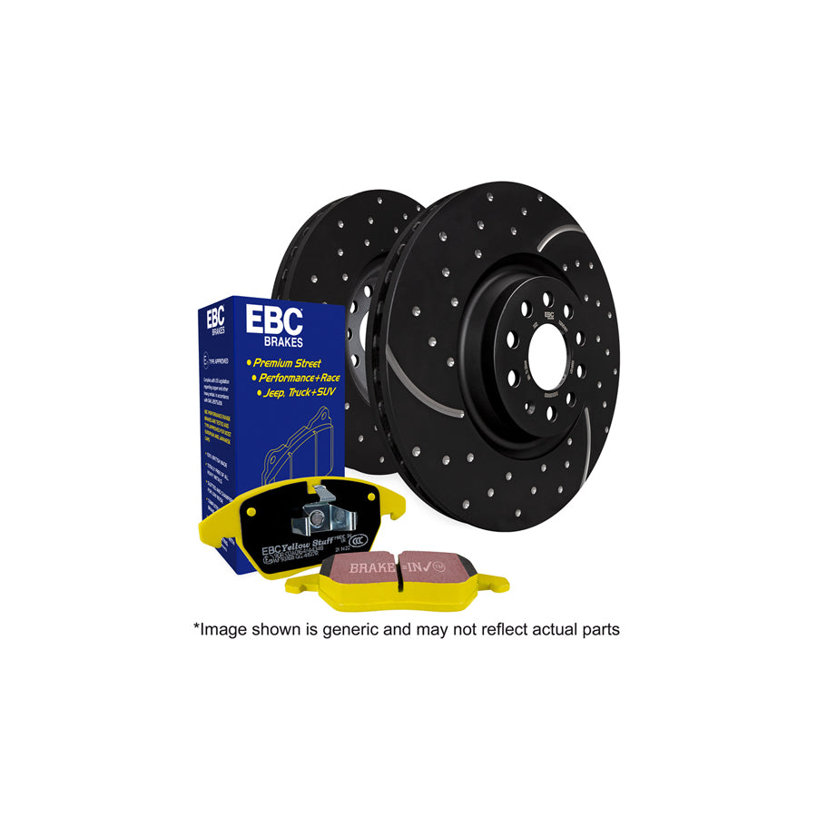 EBC PD13KF379 Honda NSX Yellowstuff Front Brake Pad & GD Disc Kit - Akebono Caliper 1 | ML Performance UK Car Parts