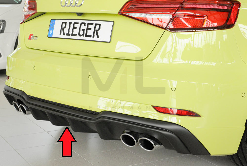 Rieger 00056821 Audi 8V S3 Rear Diffuser 1 | ML Performance EU Car Parts