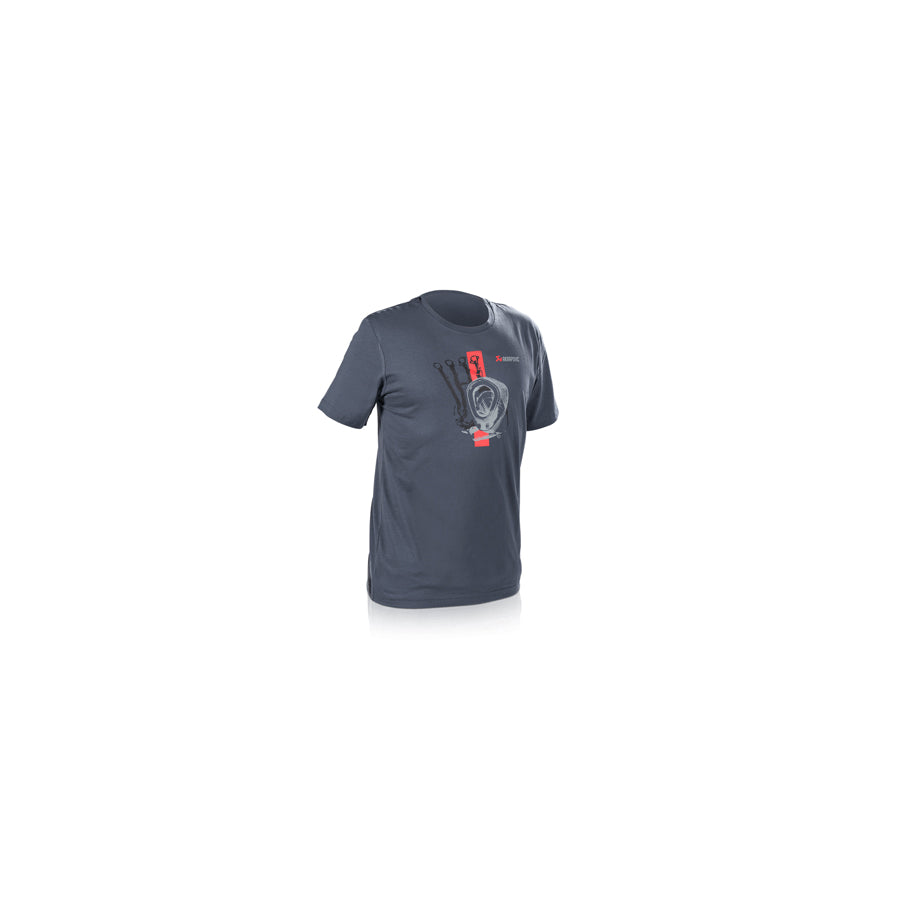 Akrapovic Lifestyle T-shirt Red Strip Men's Blue-Grey | ML Performance EU Car Parts