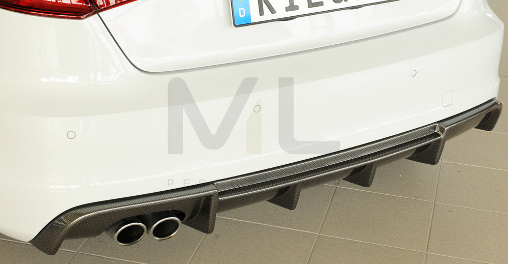 Rieger 00099355 Audi 8V A3 Rear Diffuser 8 | ML Performance EU Car Parts