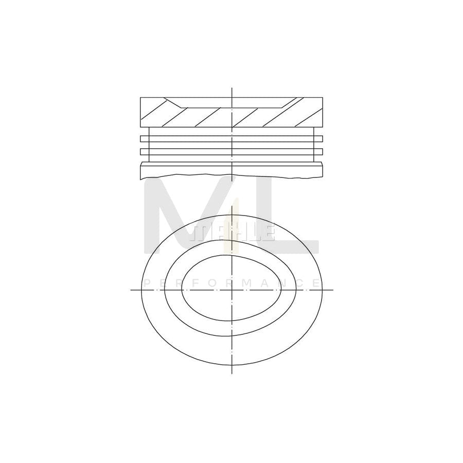 MAHLE ORIGINAL 681 08 01 Piston 75,75 mm, without cooling duct | ML Performance Car Parts