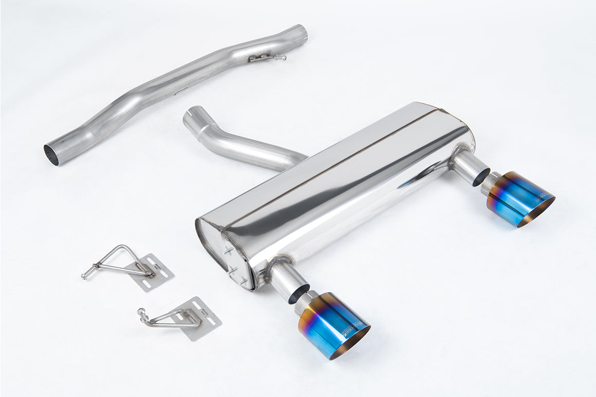 MillTek SSXAU1045 Audi TT Non-Resonated Cat-Back Exhaust with Burnt / Blue Titanium GT-115 Tips