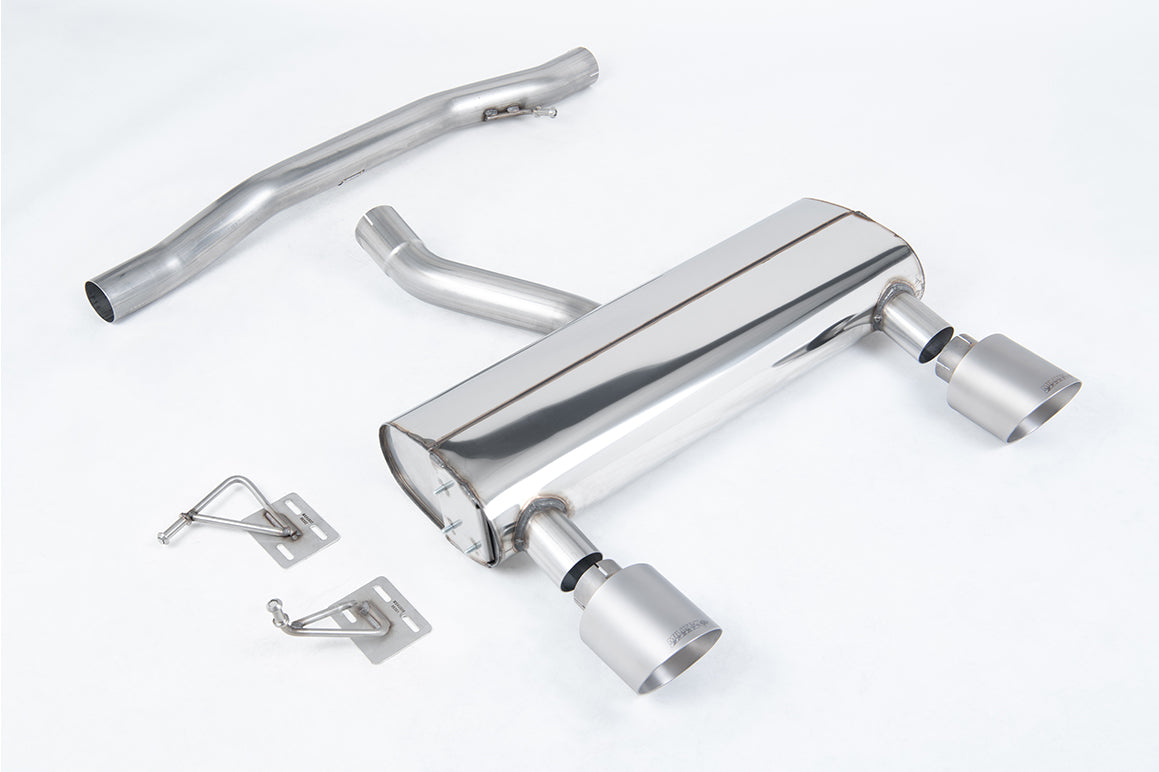 MillTek SSXAU1044 Audi TT Non-Resonated Cat-Back Exhaust with Brushed Titanium GT-115 Tips