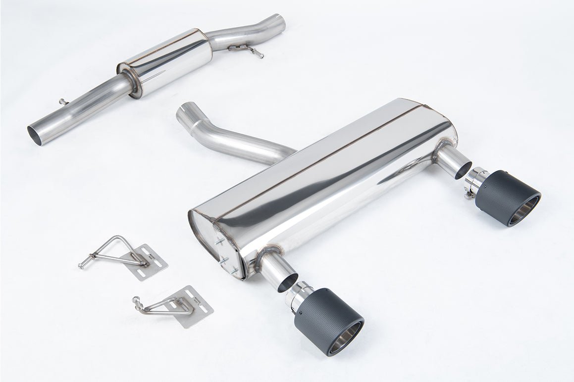 MillTek SSXAU1040 Audi TT Resonated Cat-Back Exhaust with Carbon Fibre JET-115 Tips