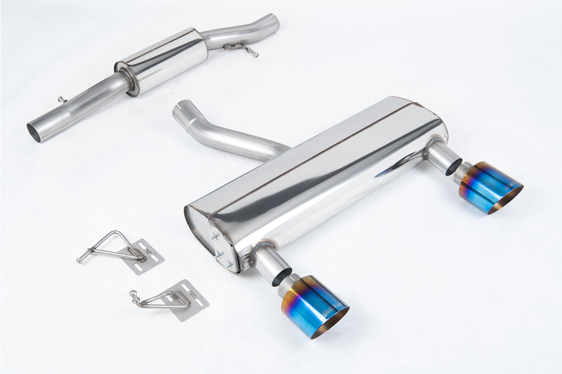 MillTek SSXAU1039 Audi TT Resonated Cat-Back Exhaust with Burnt / Blue Titanium GT-115 Tips