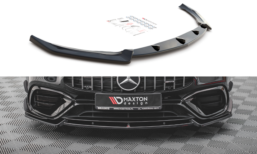 Maxton Design ME-CLA-118-45AMG-FD2T Front Splitter V.2 Mercedes Benz CLA 45 AMG Aero C118 | ML Performance UK Car Parts