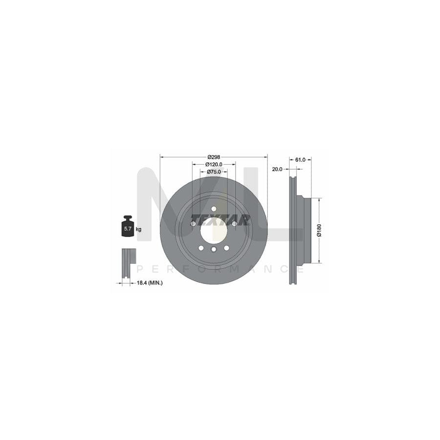 TEXTAR PRO 92075103 Brake Disc Externally Vented, Coated, without wheel hub, without wheel studs | ML Performance Car Parts