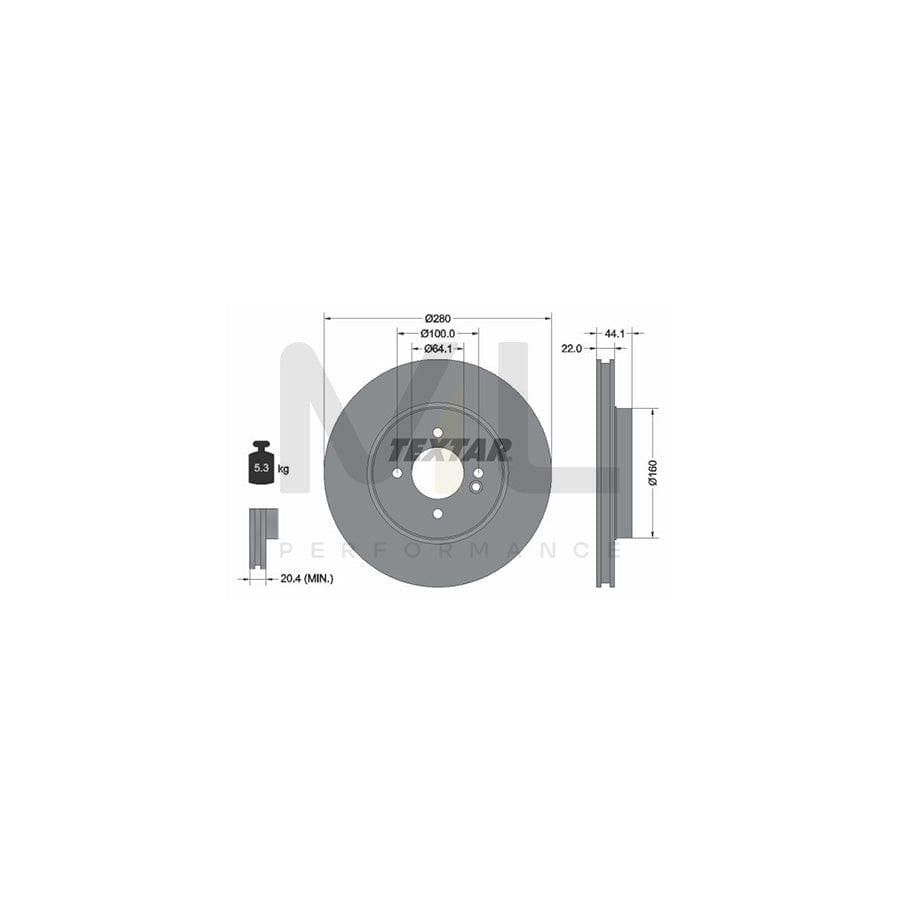 TEXTAR PRO+ 92157905 Brake Disc Internally Vented, Coated, High-carbon, without wheel hub, without wheel studs | ML Performance Car Parts