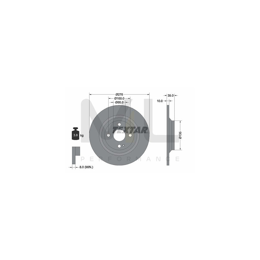 TEXTAR PRO 92188303 Brake Disc for MAZDA MX-5 II (NB) Solid, Coated, without wheel hub, without wheel studs | ML Performance Car Parts