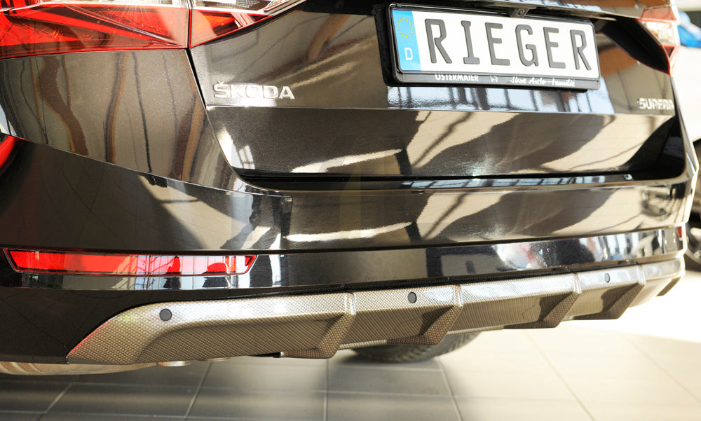 Rieger 00099364 Skoda 3T 3V Superb III Rear Diffuser 4 | ML Performance EU Car Parts