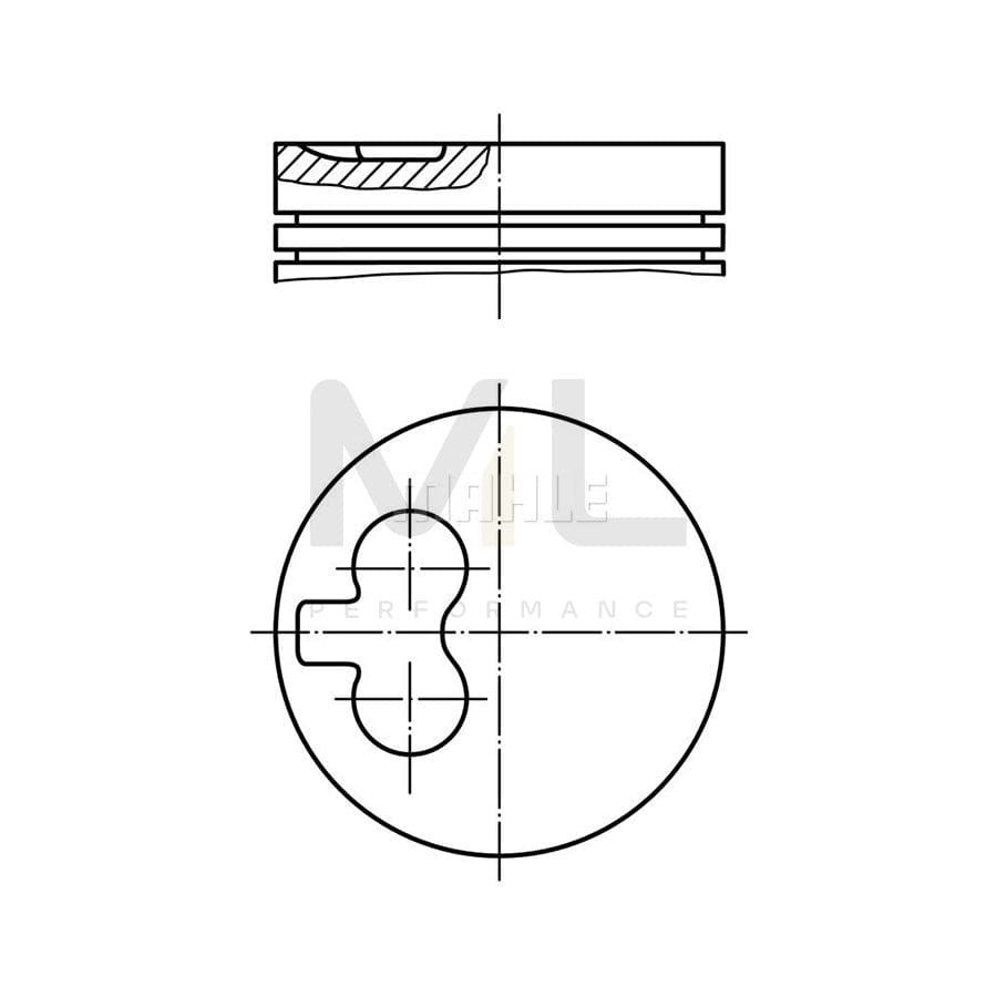 MAHLE ORIGINAL 031 78 03 Piston 93,25 mm, with piston rings, without cooling duct | ML Performance Car Parts