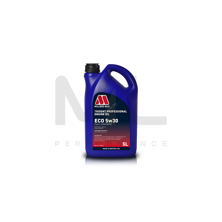 Millers Oils Trident Professional ECO 5W-30 Fully Synthetic Engine Oil 5l | Engine Oil | ML Car Parts UK | ML Performance