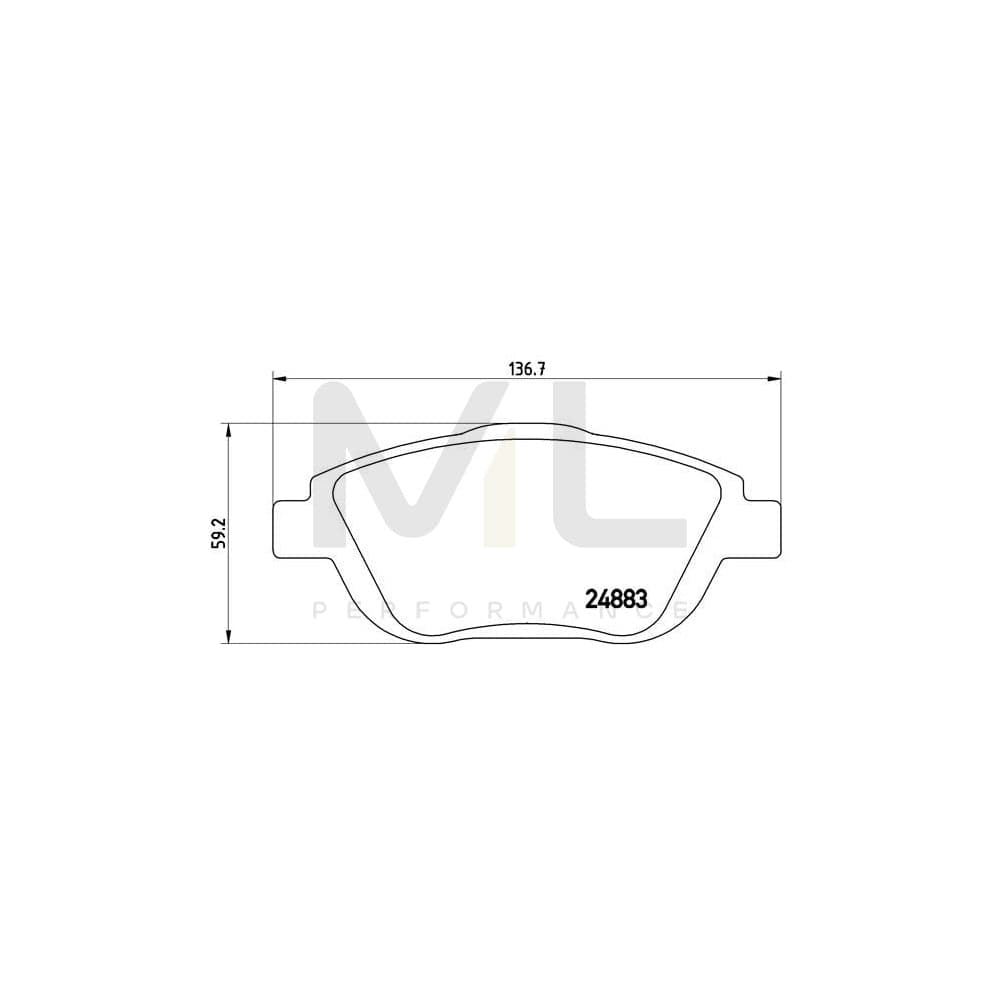 Brembo P 61 103X Brake Pad Set Excl. Wear Warning Contact, With Brake Caliper Screws | ML Performance Car Parts