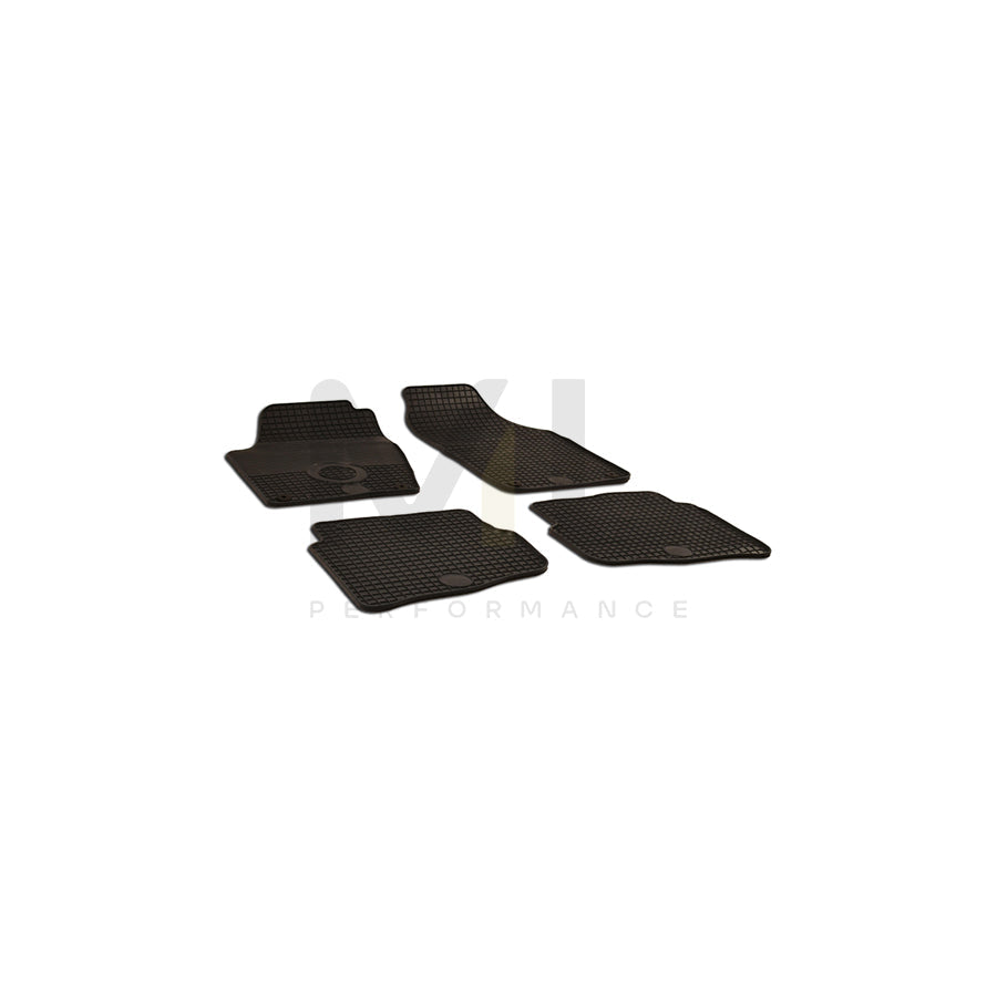 WALSER 50548 Floor mat set for VW POLO Elastomer, Front and Rear, Quantity: 4, Black | ML Performance Car Parts