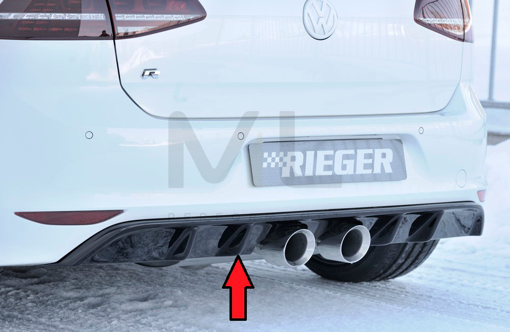 Rieger 00088092 VW Mk7 Golf R Rear Diffuser 1 | ML Performance EU Car Parts