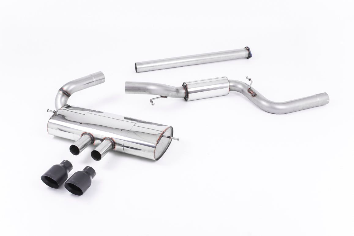 MillTek SSXFD120 Ford Focus Semi-resonated Cat-Back Exhaust with Black Velvet Tips