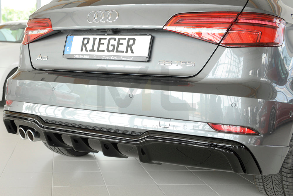 Rieger 00088180 Audi 8V A3 Rear Diffuser 10 | ML Performance EU Car Parts