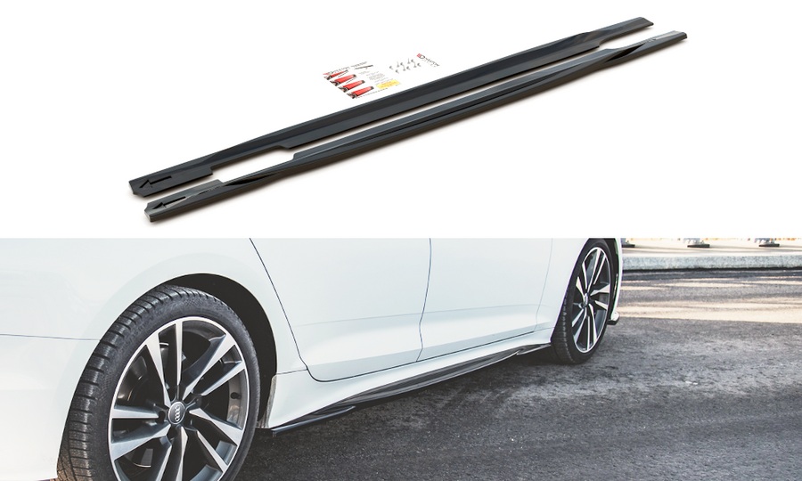 Maxton Design AU-S5-2F-SD1T Side Skirts Diffusers Audi S5 / A5 S-Line Sportback F5 Facelift | ML Performance UK Car Parts