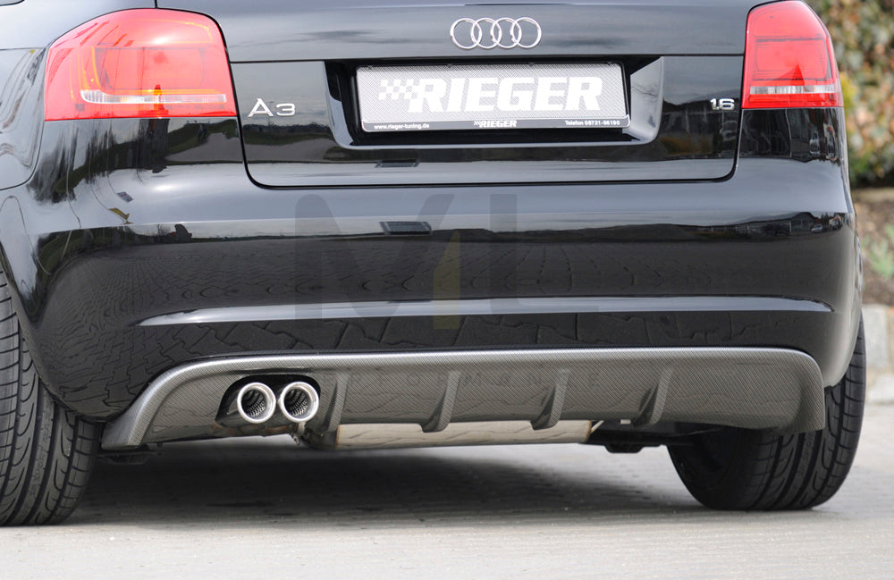 Rieger 00099128 Audi 8P A3 Rear Diffuser 1 | ML Performance EU Car Parts