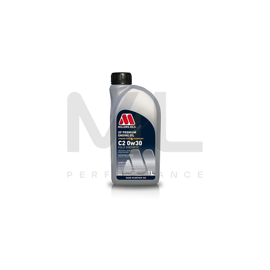 Millers Oils XF Premium C2 ECO 0W-30 Fully Synthetic Engine Oil 1l | Engine Oil | ML Car Parts UK | ML Performance