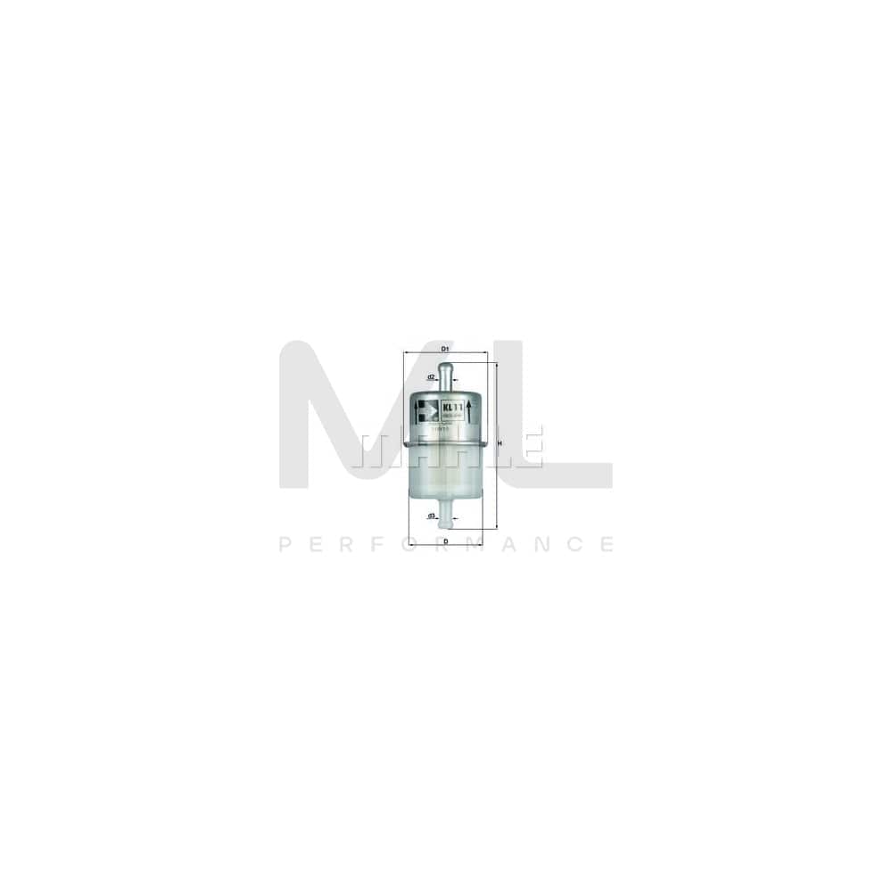 MAHLE ORIGINAL KL 11 OF Fuel filter In-Line Filter | ML Performance Car Parts