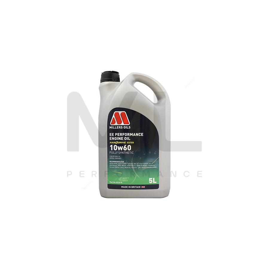 Millers Oils EE Performance 10w-60 Fully Synthetic Engine Oil 5l | Engine Oil | ML Car Parts UK | ML Performance