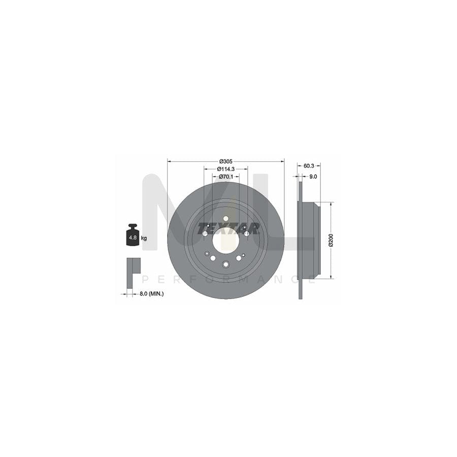 TEXTAR 92195100 Brake Disc for HONDA ACCORD Solid, without wheel hub, without wheel studs | ML Performance Car Parts