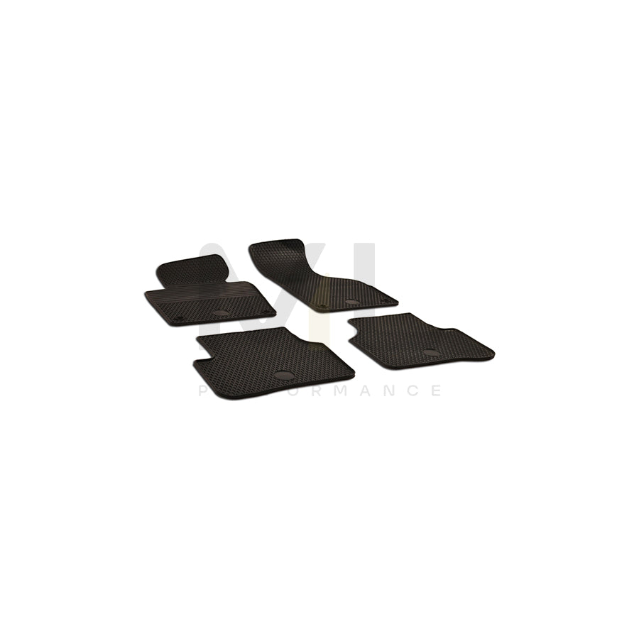 WALSER Tailored 50619 Floor mat set for VW PASSAT Elastomer, Front and Rear, Quantity: 4, Black | ML Performance Car Parts