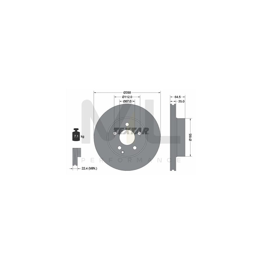 TEXTAR PRO 92159603 Brake Disc suitable for MERCEDES-BENZ C-Class Internally Vented, Coated, without wheel hub, without wheel studs | ML Performance Car Parts