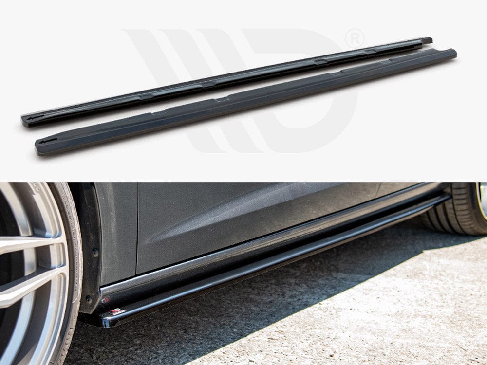 Maxton Design SE-LE-3F-CU-SD2T Side Skirts Diffusers V.2 Seat Leon MK3 Cupra / Fr Facelift | ML Performance UK Car Parts