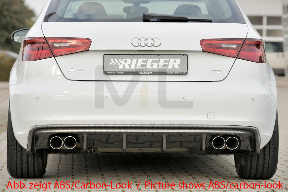 Rieger 00056787 Audi 8V A3 Rear Diffuser 4 | ML Performance EU Car Parts