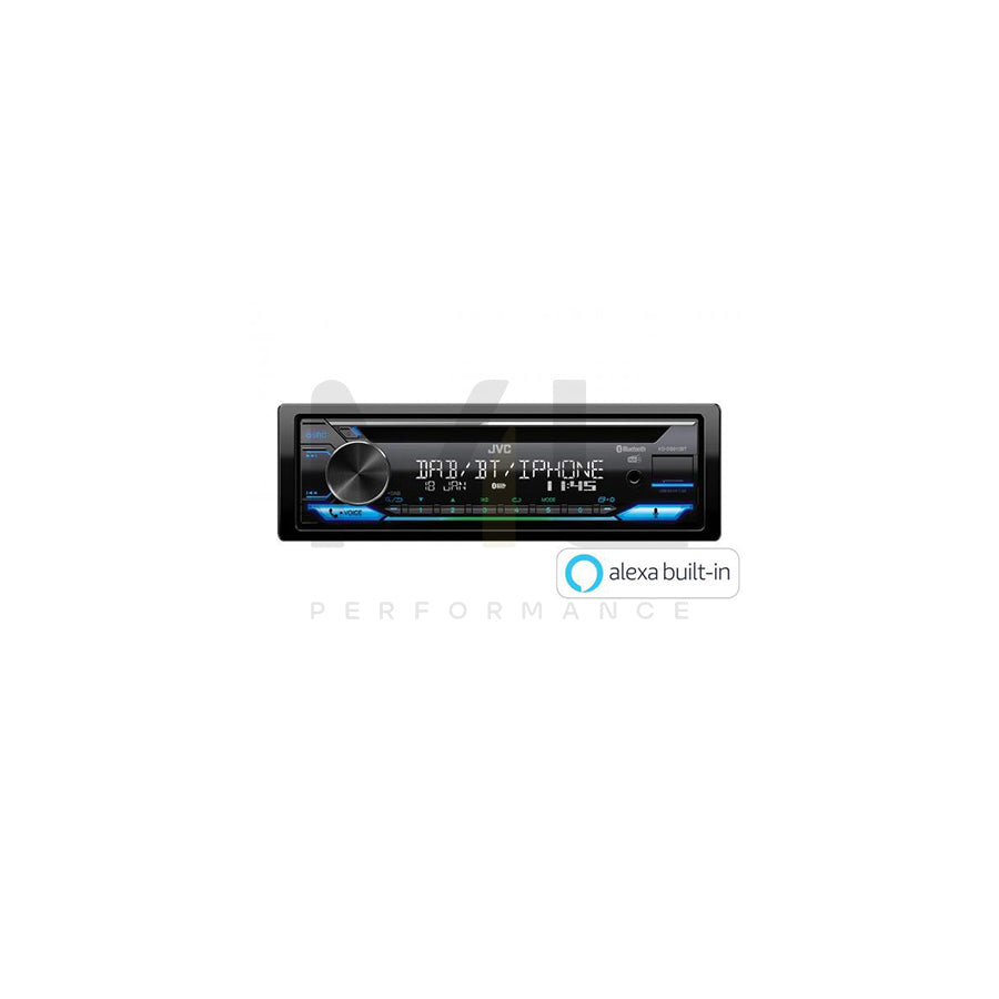 JVC KD-DB912BT Car stereo Amazon Alexa ready, CD-R/RW, 1 DIN, AOA 2.0, Made for iPod/iPhone, LCD, AAC, FLAC, MP3, WAV, WMA, Spotify | ML Performance Car Parts