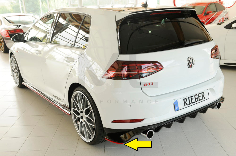 Rieger 00059518 VW Mk7 Golf GTI-TCR Rear Side Splitter 8 | ML Performance EU Car Parts