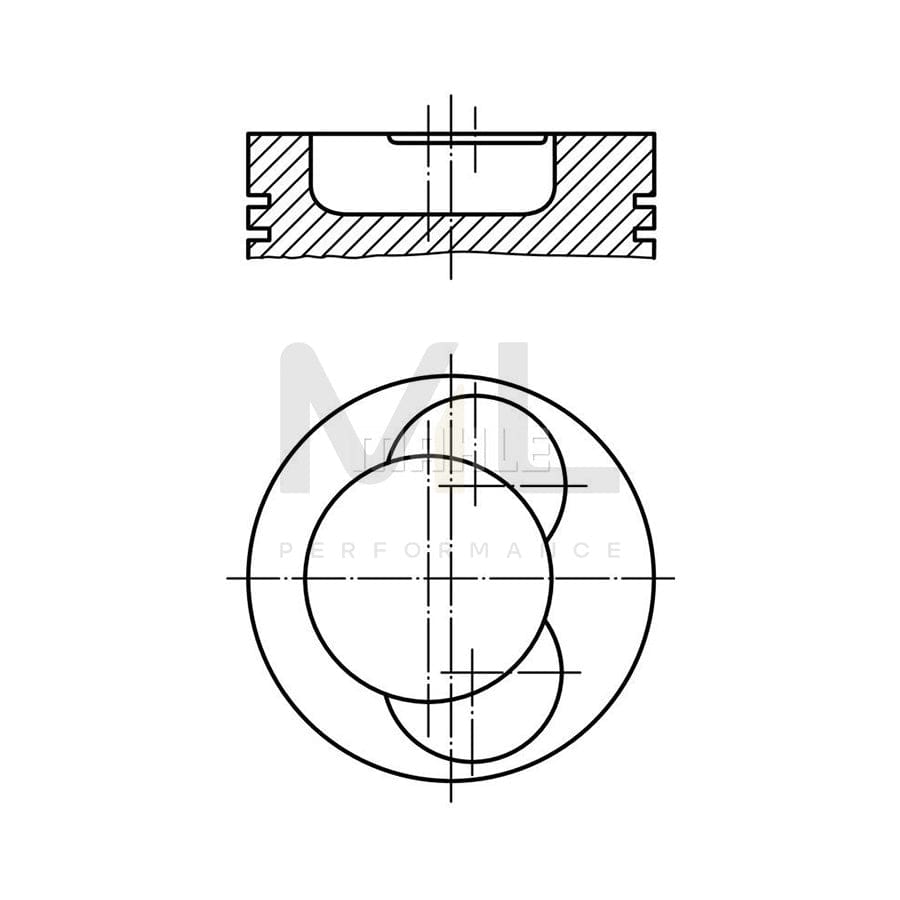 MAHLE ORIGINAL 448 17 04 Piston with piston rings, without cooling duct | ML Performance Car Parts