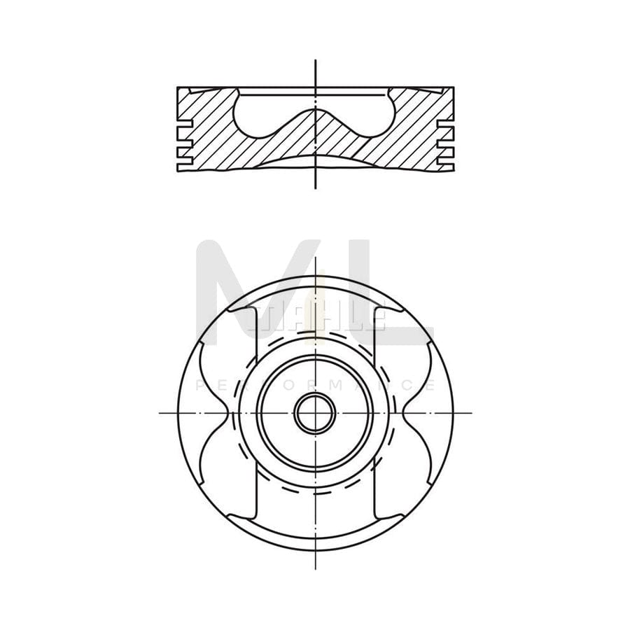 MAHLE ORIGINAL 022 26 01 Piston 89,5 mm, with piston ring carrier, without cooling duct | ML Performance Car Parts