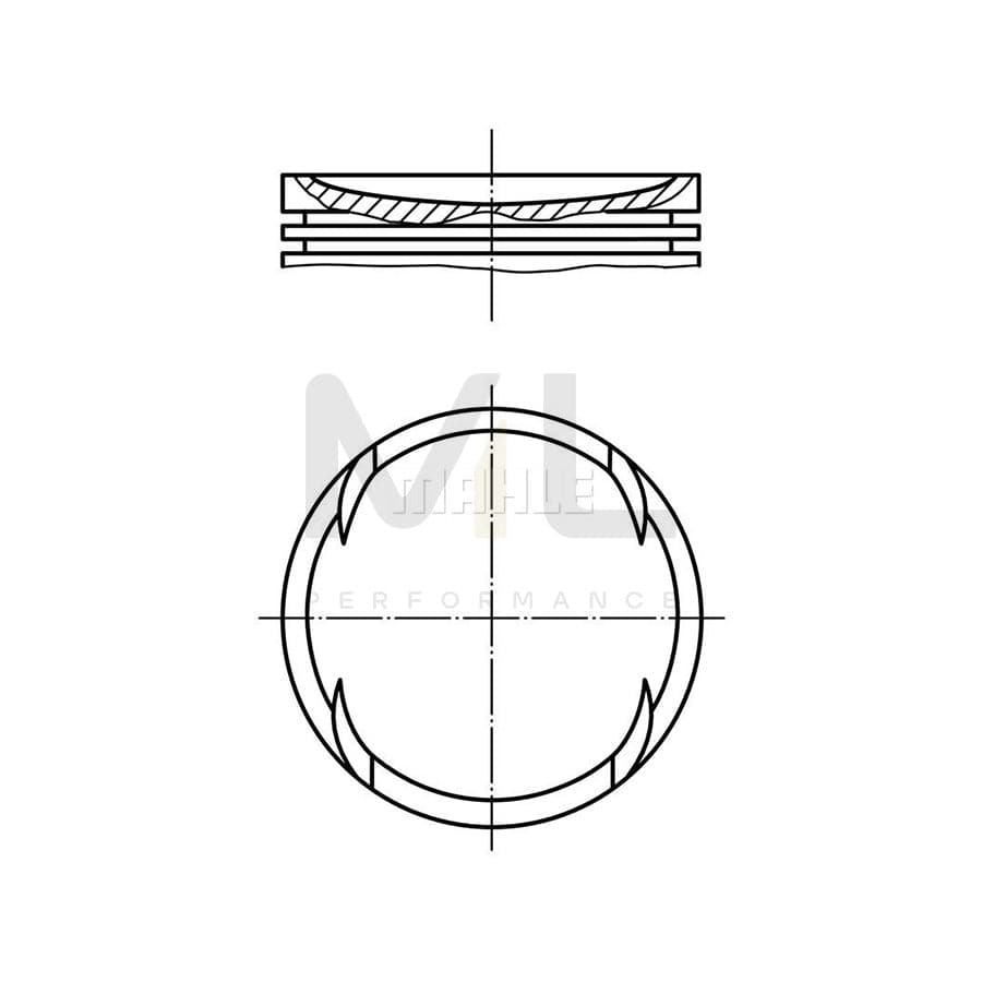 MAHLE ORIGINAL 030 89 00 Piston 76,51 mm, without cooling duct | ML Performance Car Parts