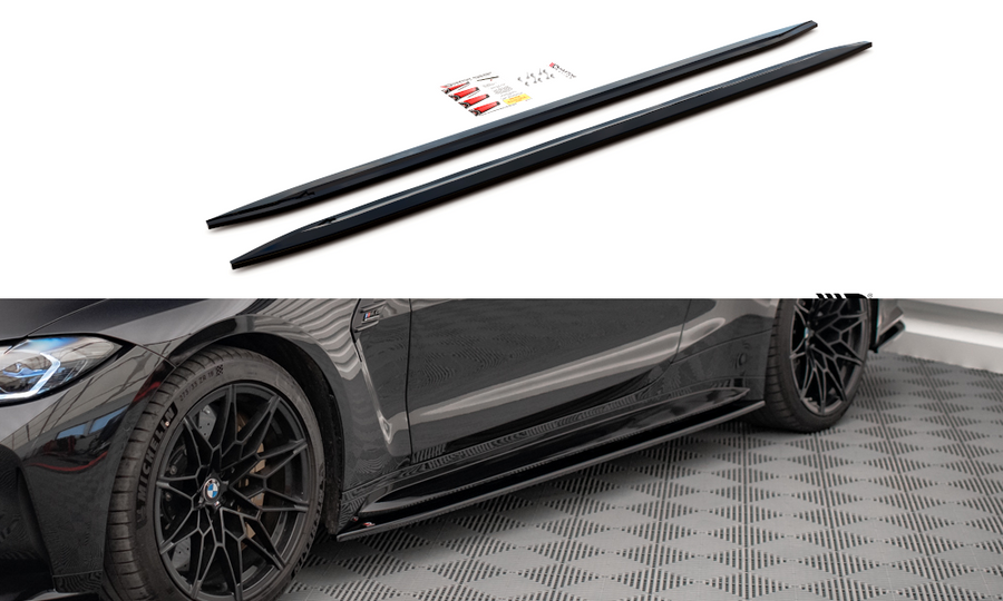 Maxton Design BM-4-G82-M-SD2T Side Skirts Diffusers V.2 BMW M4 G82 | ML Performance UK Car Parts