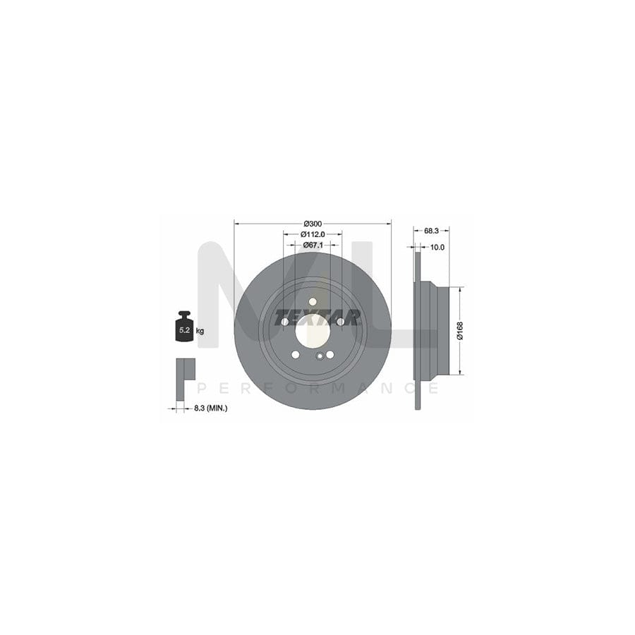 TEXTAR 92115400 Brake Disc Solid, without wheel hub, without wheel studs | ML Performance Car Parts