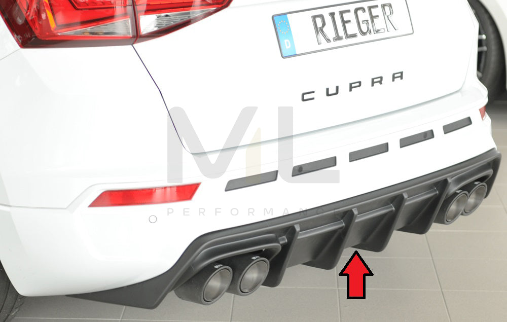 Rieger 00027045 SEAT 5FP Ateca Cupra Rear Diffuser 1 | ML Performance EU Car Parts